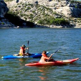 Two Kayakers Near Shore